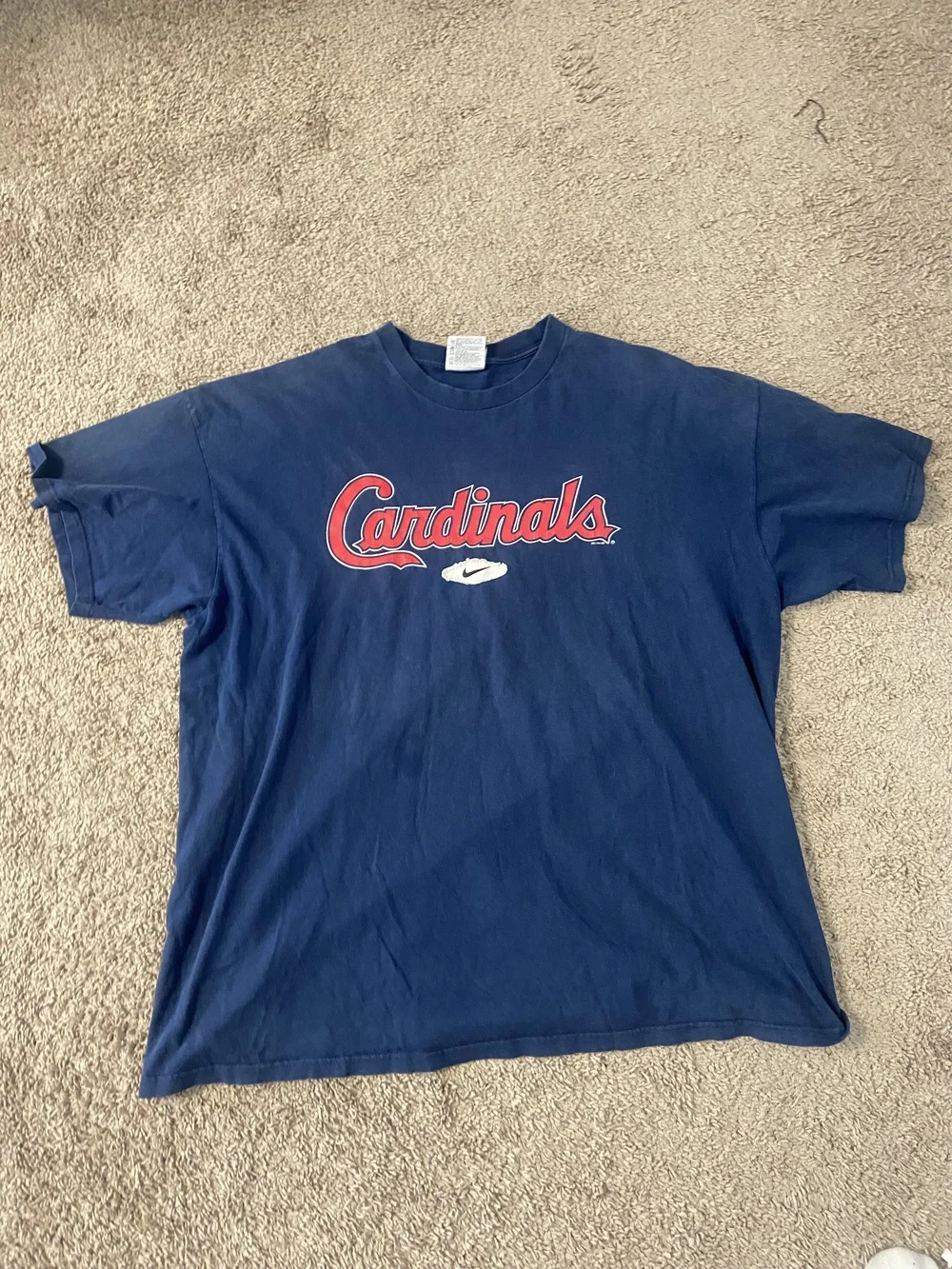 St. Louis Cardinals Shirt Mens 2XL Blue MLB Baseball Nike Cotton Tee Large Logo